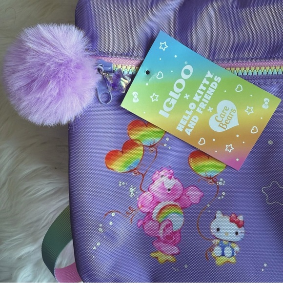 NEW! Purple Hello Kitty x Care Bears Insulated Igloo Cooler Backpack Bag Picnic - Picture 6 of 16